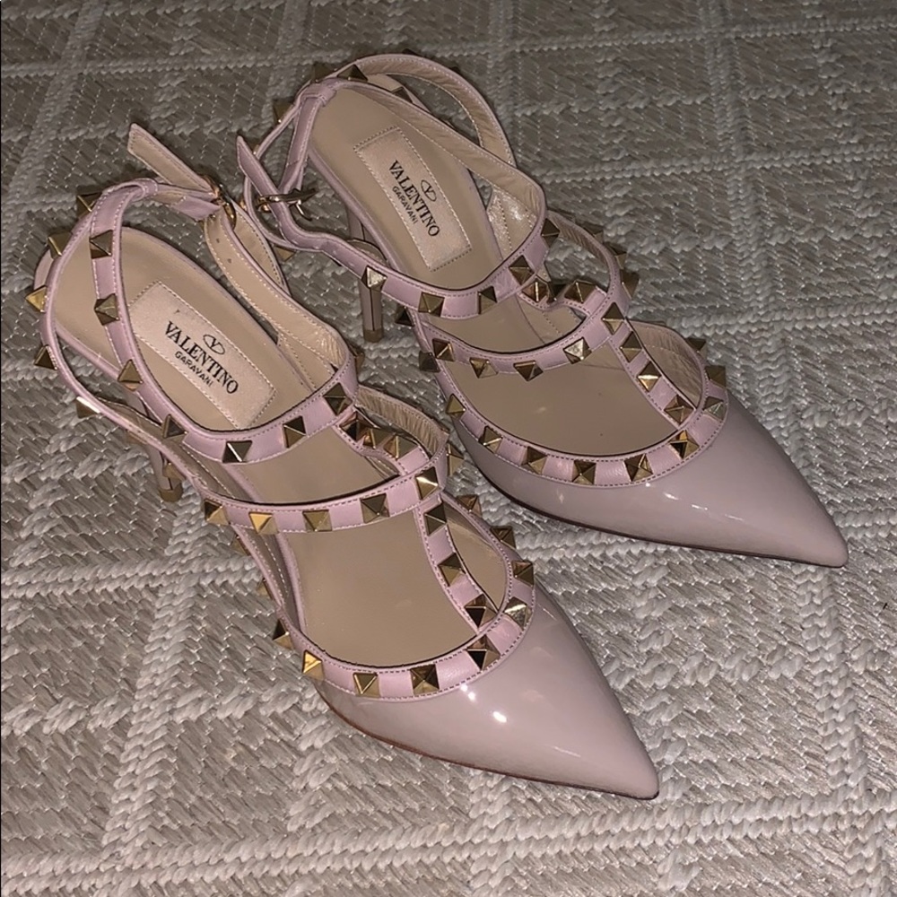 Valentino rockstud angle strap pump with studs